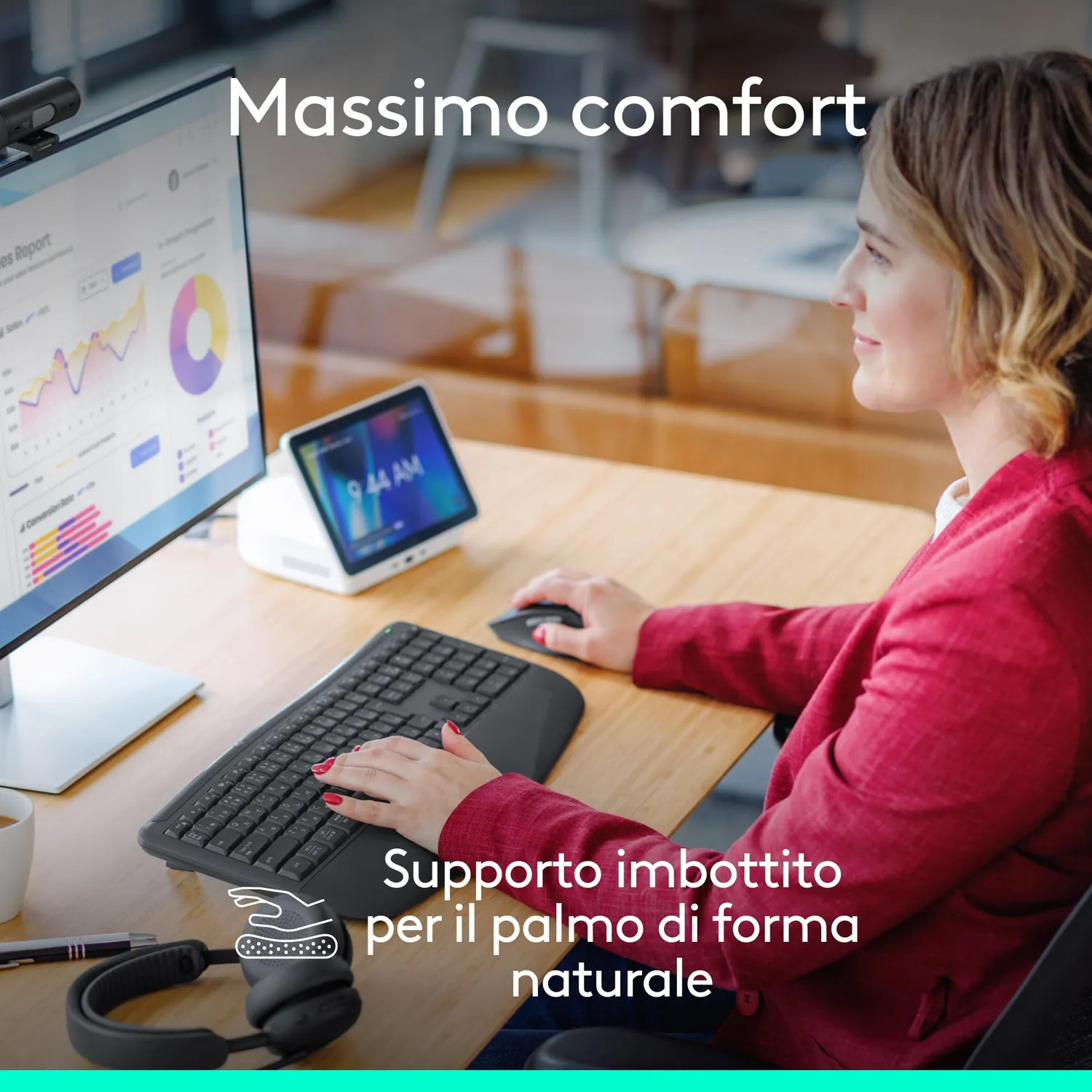 Logitech Comfort MK880 kit tastiera mouse wireless ITA grafite