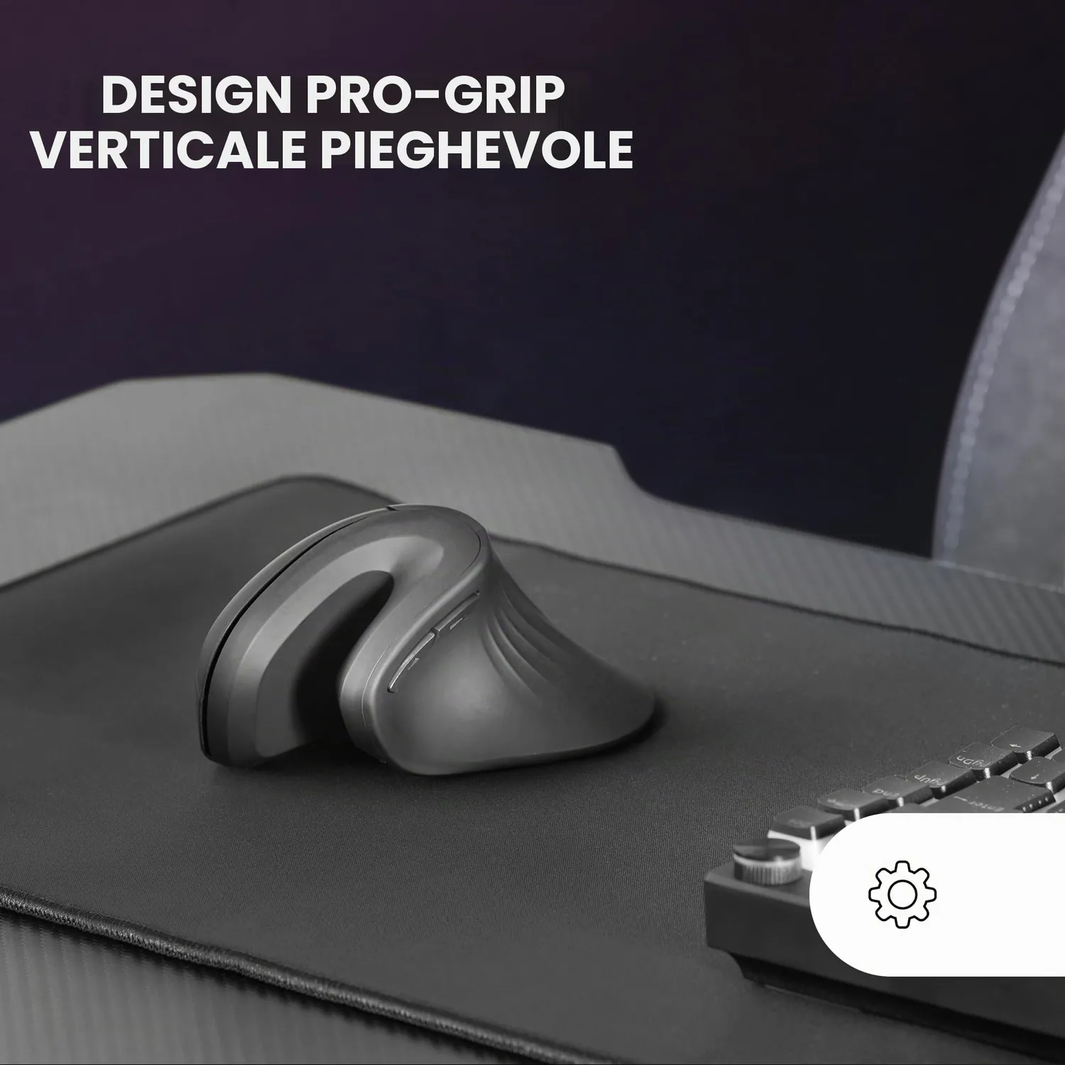 Mars Gaming MMW-ERGOPRO mouse verticale wireless nero 3200 DPI