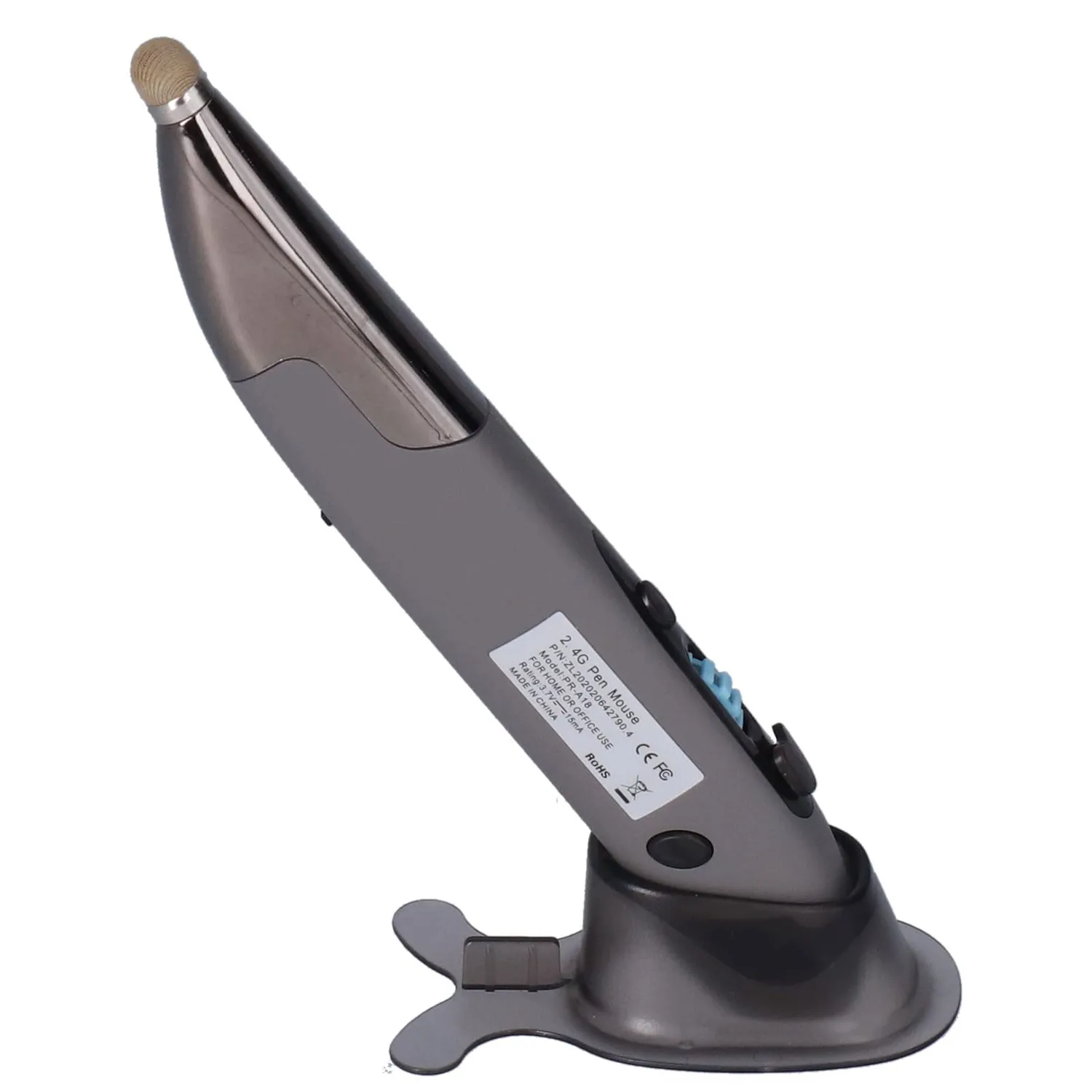 Zunate mouse penna wireless grigio 3 DPI ricaricabile