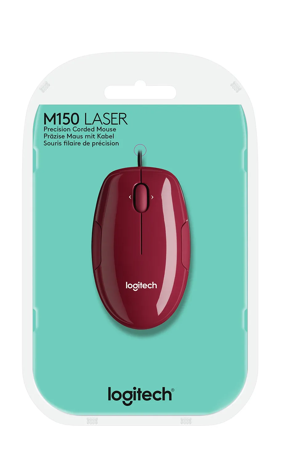 Logitech M150 mouse con filo rosso laser