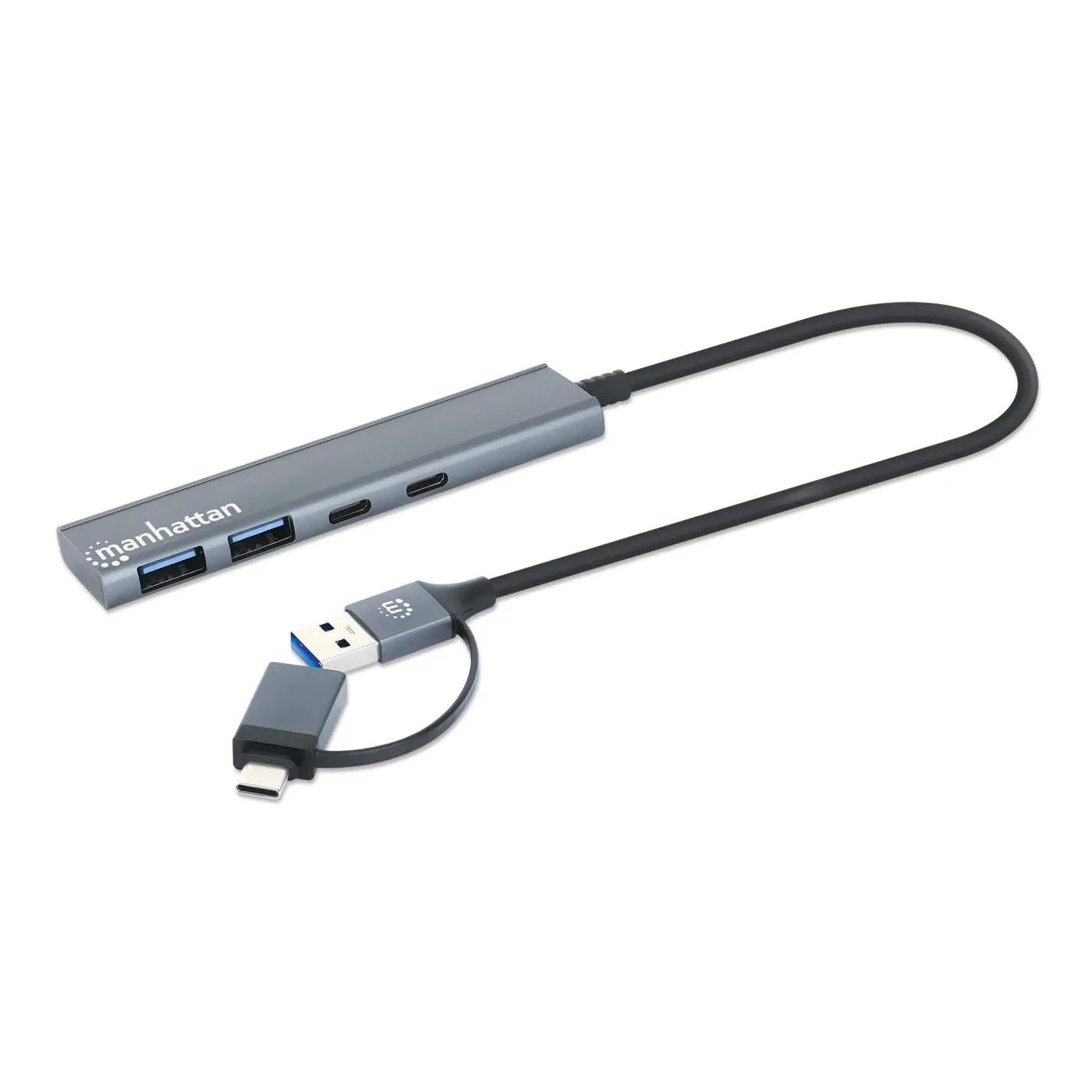 Manhattan 4-Port USB 3.0 Combo Hub 2x2 hub usb 5 Gbps