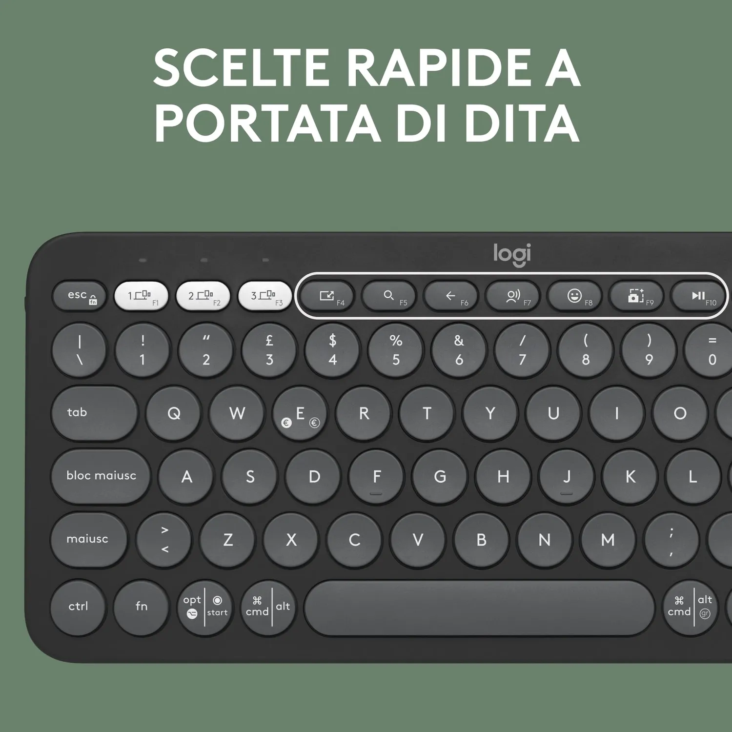 Logitech Pebble Keys 2 K380s tastiera bluetooth grafite