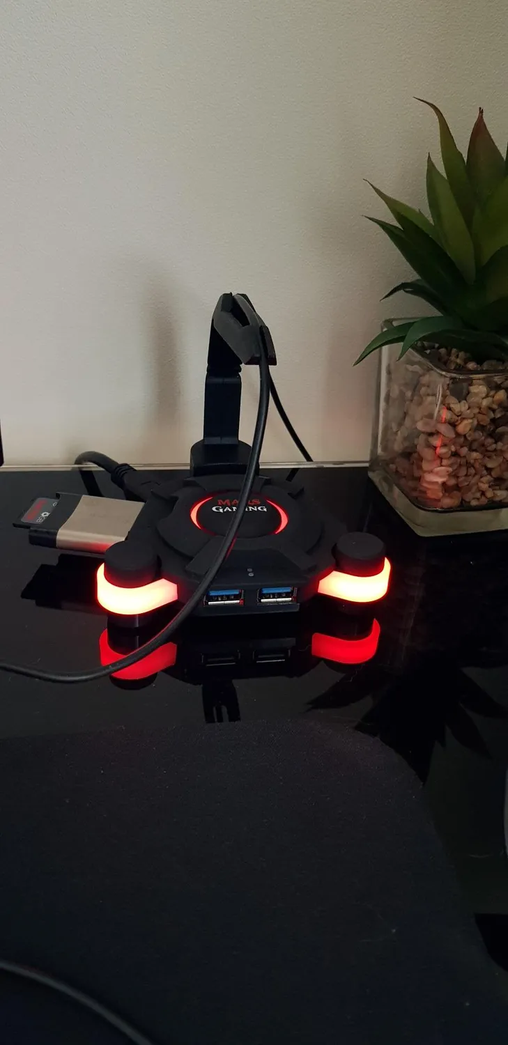 Mars Gaming MMS2 hub USB 3.0 4 porte con bungee mouse LED