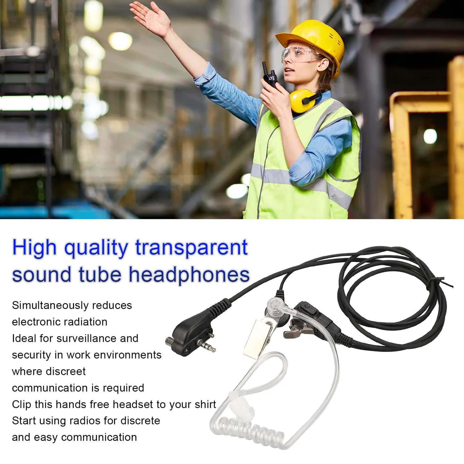 Zunate auricolare tubo acustico walkie talkie 3,5 mm 5 pezzi