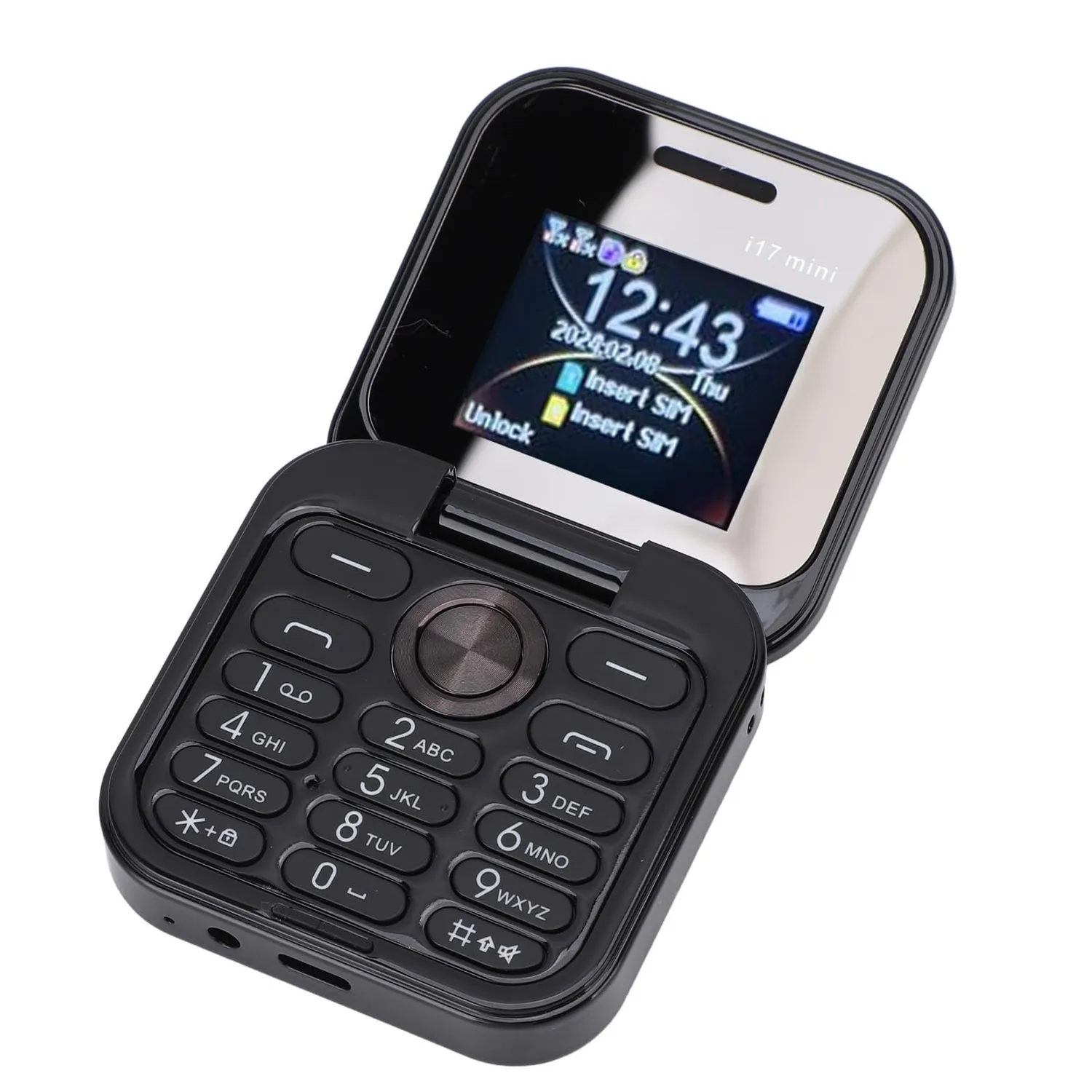 Zunate telefono pieghevole 2G anziani tasti grandi nero