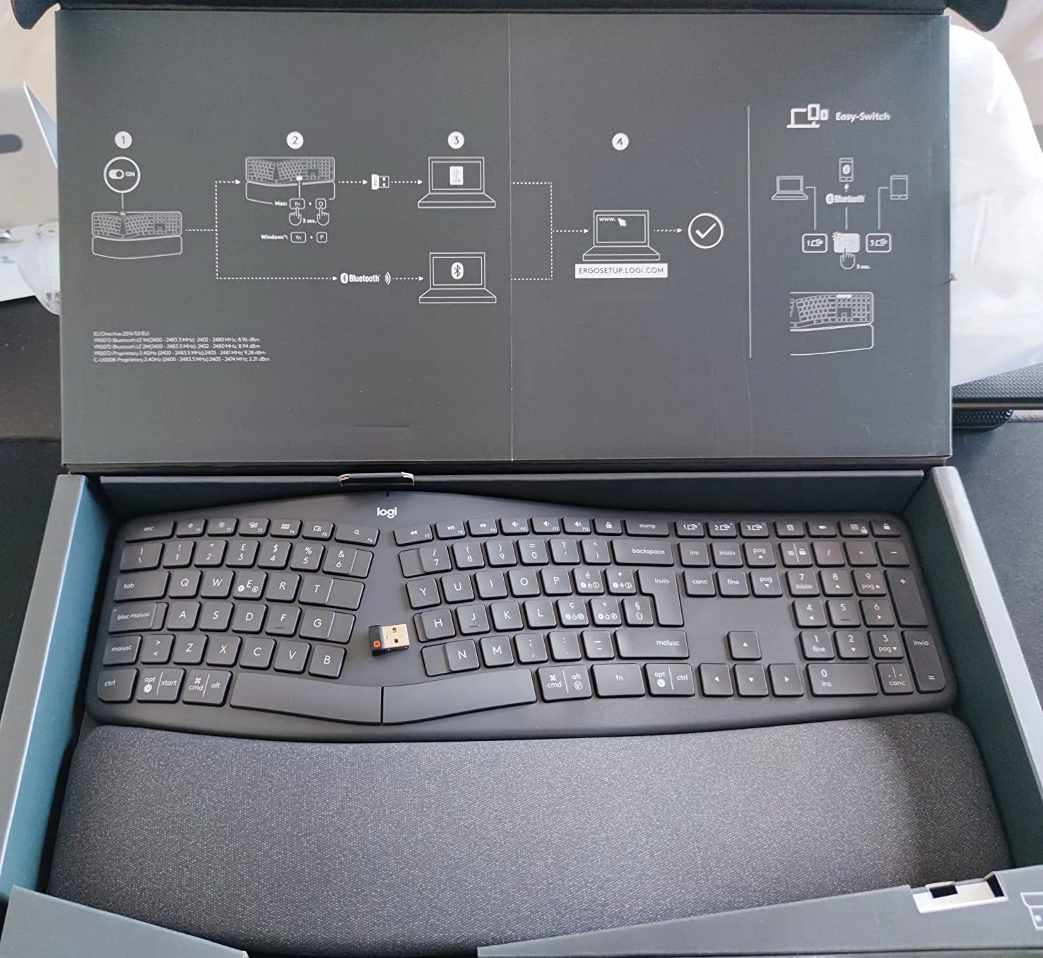 Logitech ERGO K860 tastiera wireless ITA ergonomica