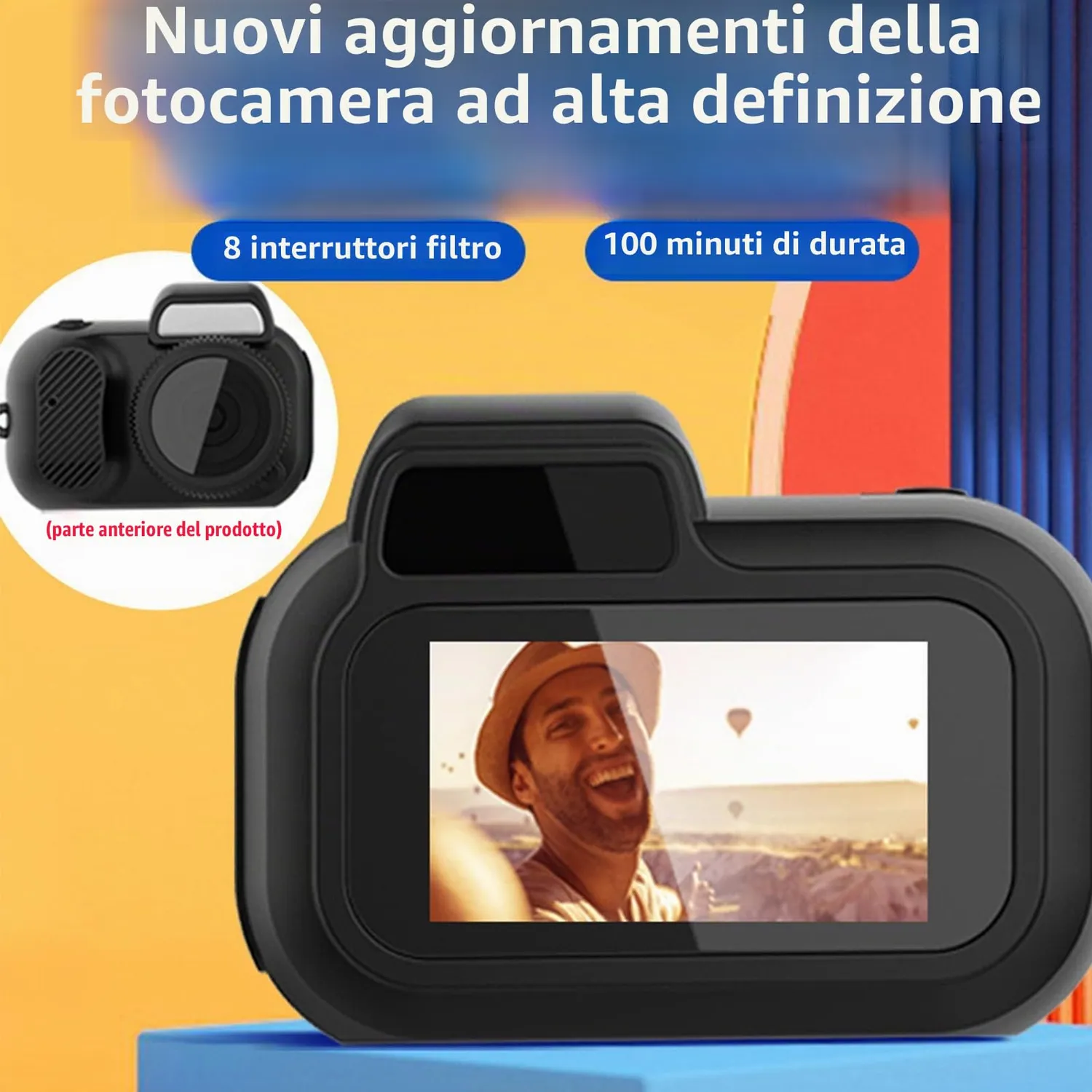 Zunate mini fotocamera 1080p 2MP con schermo 0,96 pollici