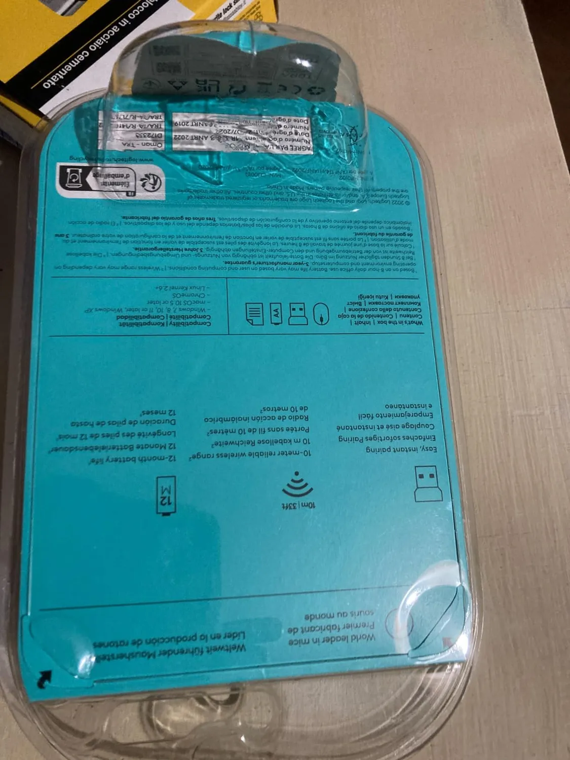 Logitech M185 Mouse Wireless Blu 2,4 GHz Compatto