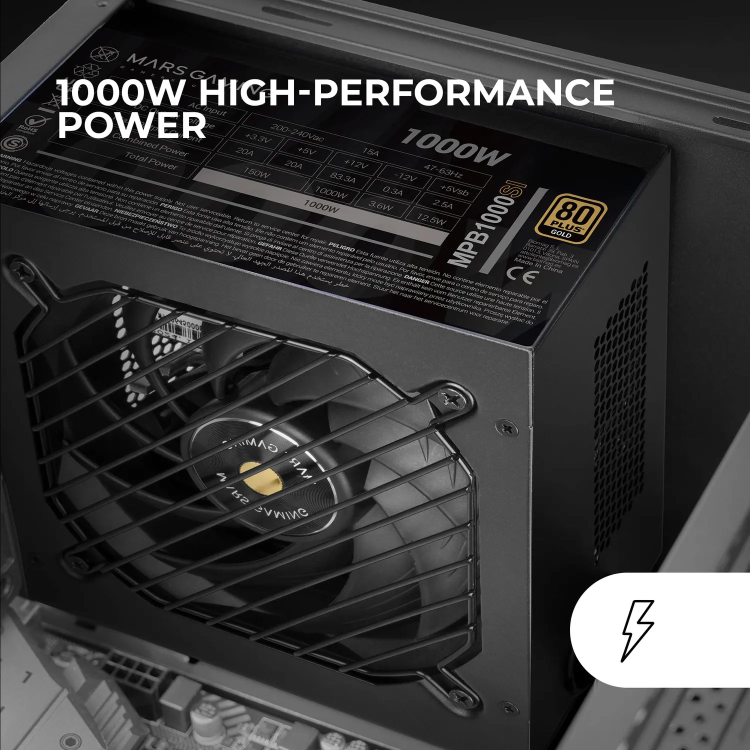 Mars Gaming MPB1000SI alimentatore PC ATX 1000W Gold