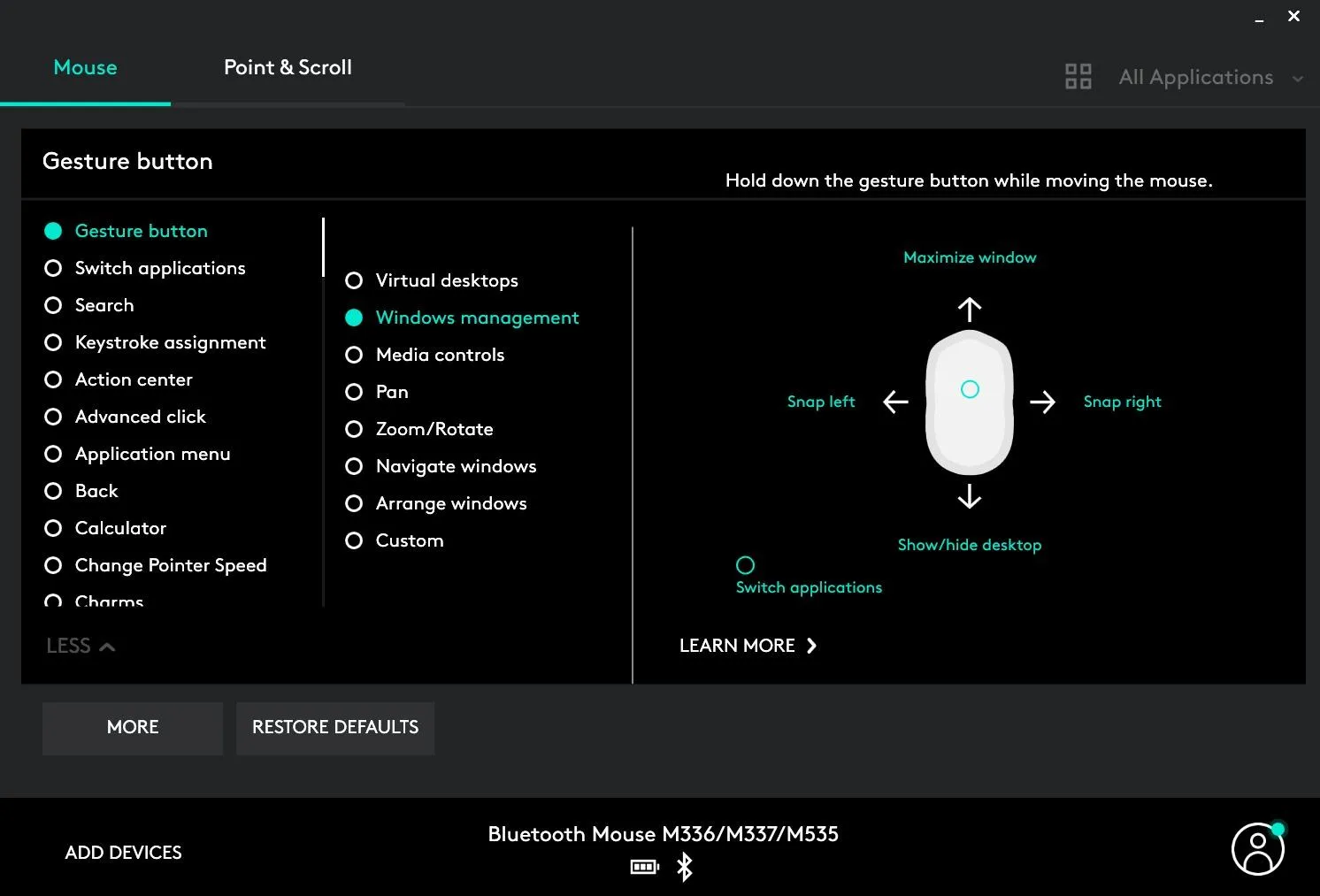 Logitech M535 mouse Bluetooth compatto preciso