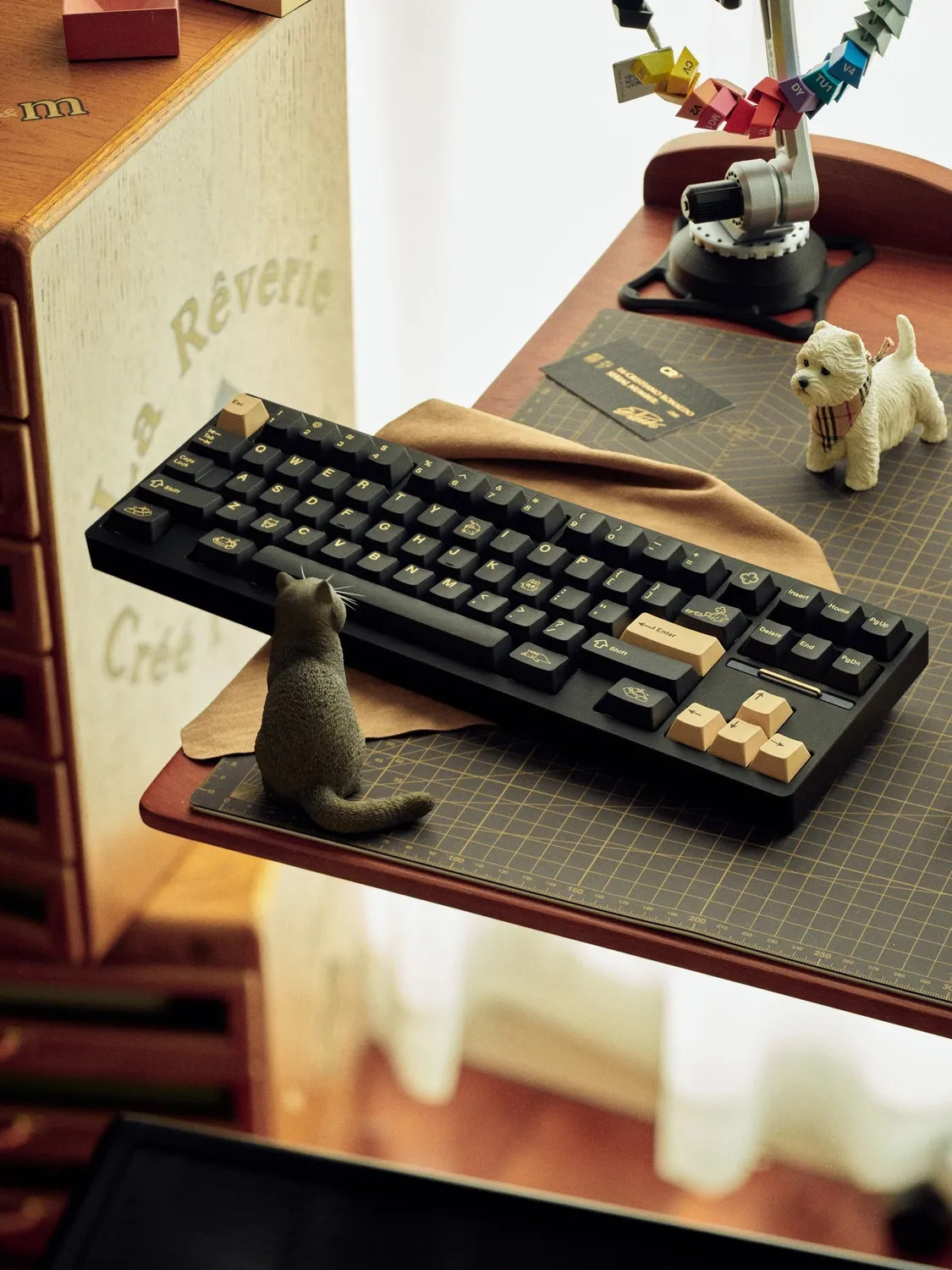CoffeeKeys Onyx keycaps Base Set nero oro profilo Cherry