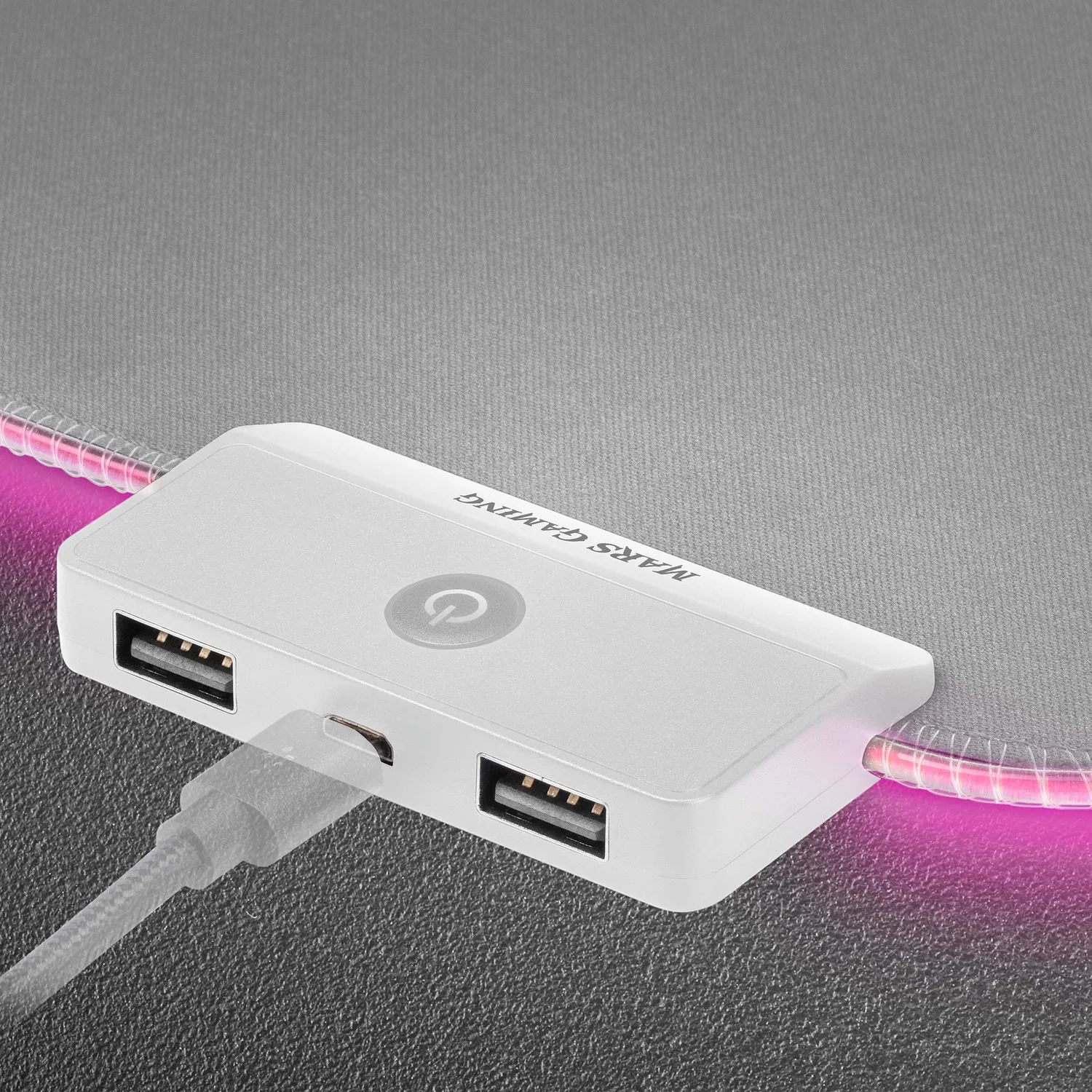 Mars Gaming MMPRGB2S tappetino mouse XXL RGB bianco hub USB