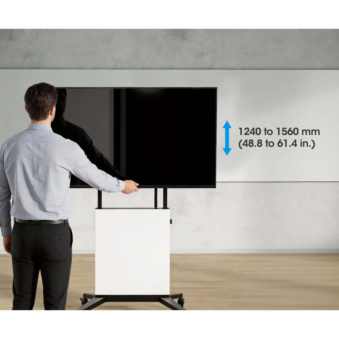 Manhattan Carrello TV 50"-100" con ruote regolabile senza attrezzi