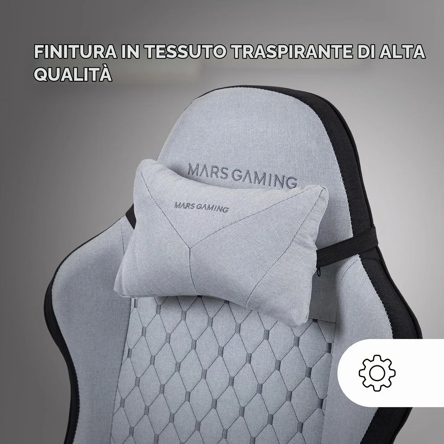 Mars Gaming MGC-X sedia gaming tessuto nero reclinabile