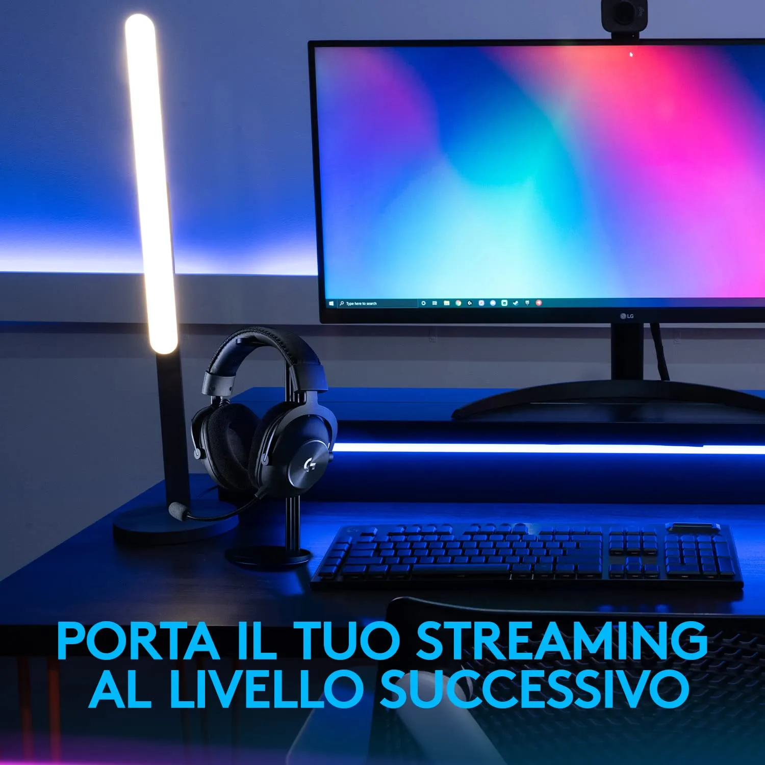 Logitech G PRO X Wireless cuffia gaming + luce Litra Beam