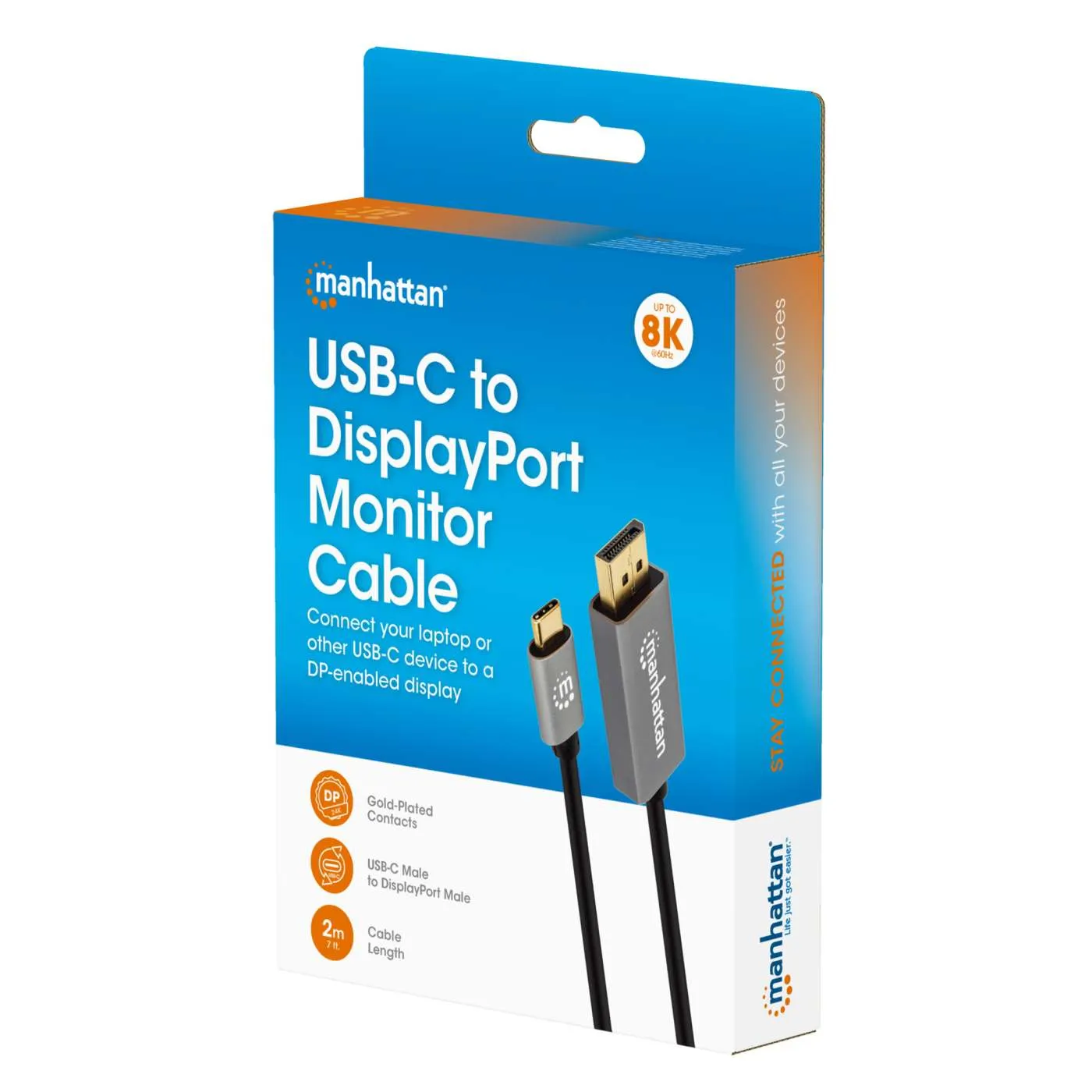 Manhattan USB-C DisplayPort cavo monitor 8K 2 m HDR