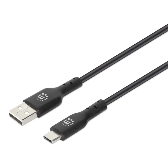 Manhattan cavo USB-A USB-C 2 m ricarica 3A nero