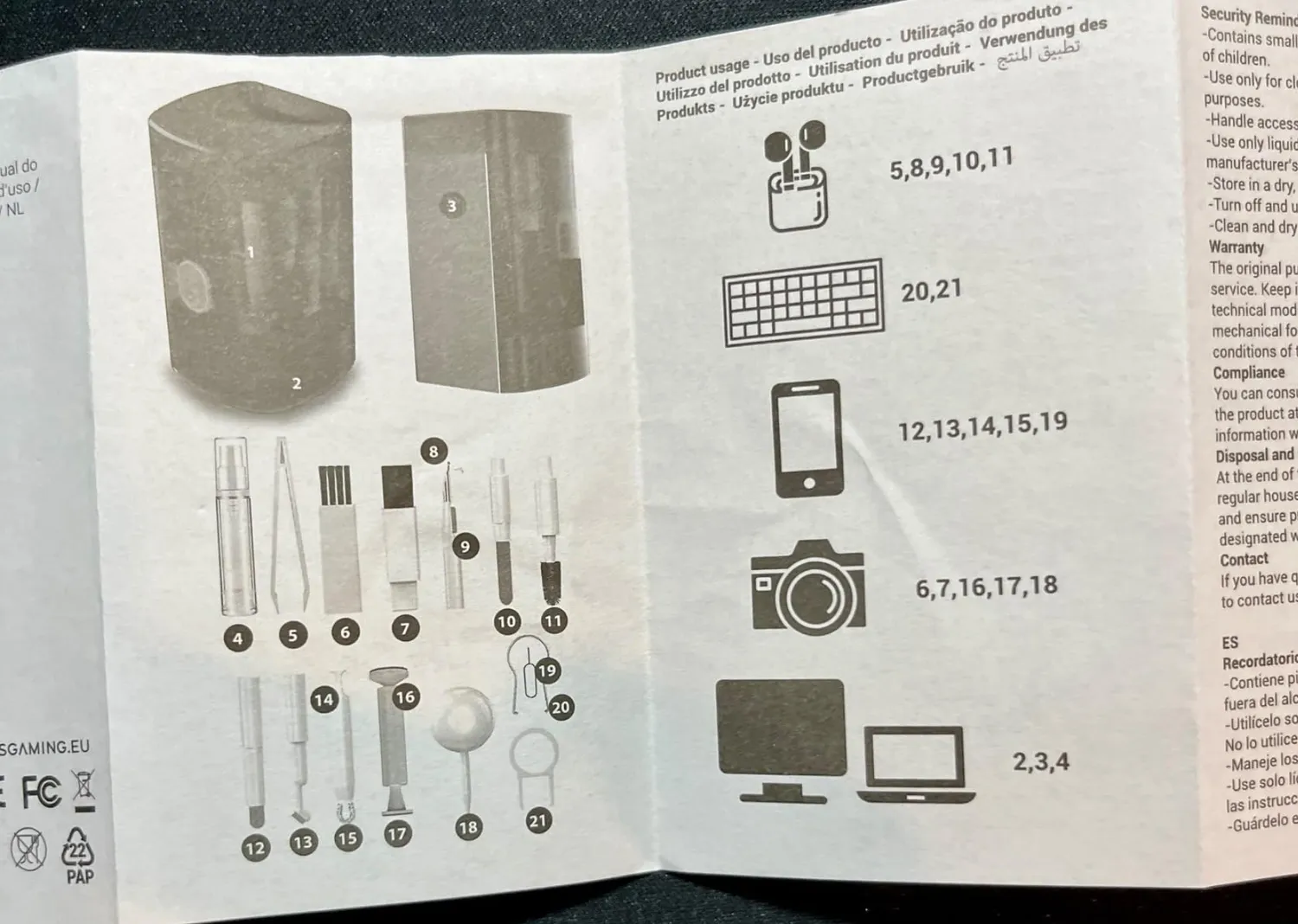 Mars Gaming MA-KIT kit pulizia 21 in 1 nero