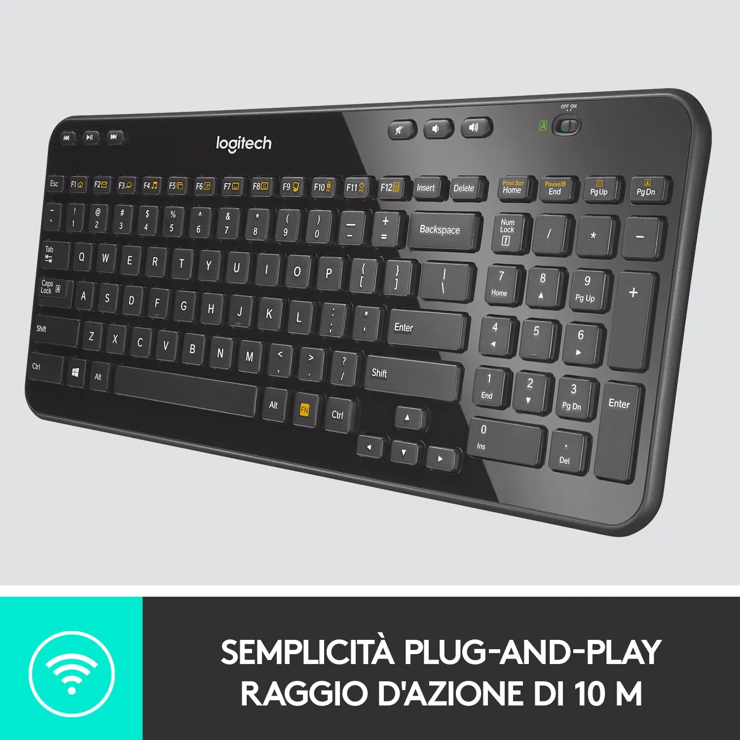 Logitech K360 tastiera wireless ITA QWERTY compatta