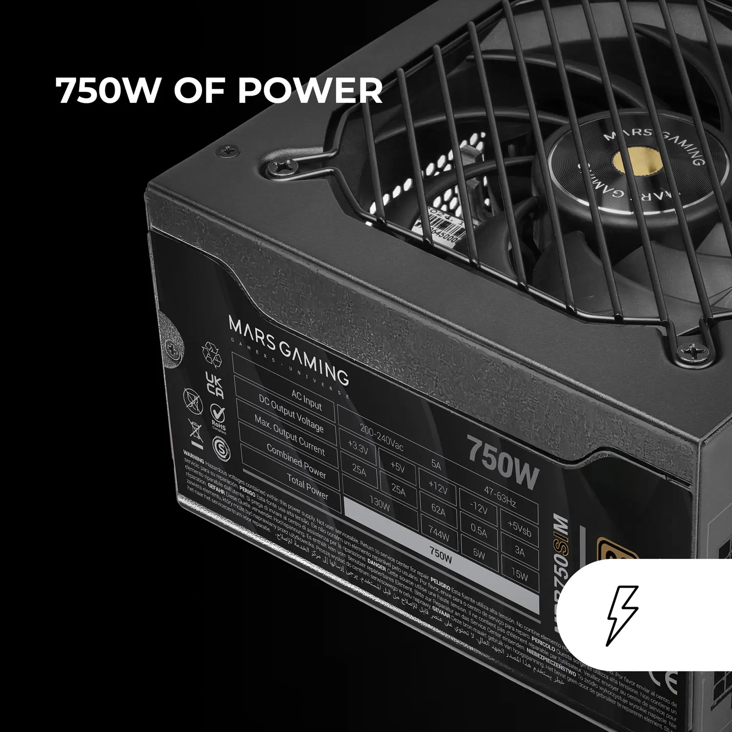 Mars Gaming MPB750SIM Alimentatore ATX 750W Nero Modul