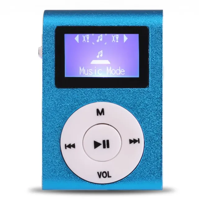Zunate lettore MP3 mini metallo blu USB 2.0 con clip