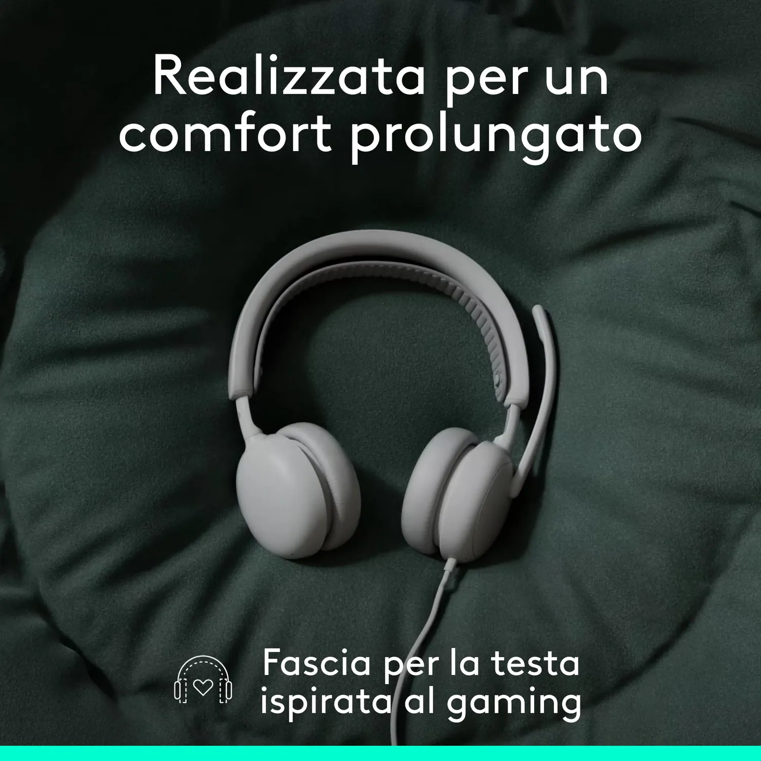 Logitech Zone Wired 2 cuffia Teams USB-C bianca ANC ibrida