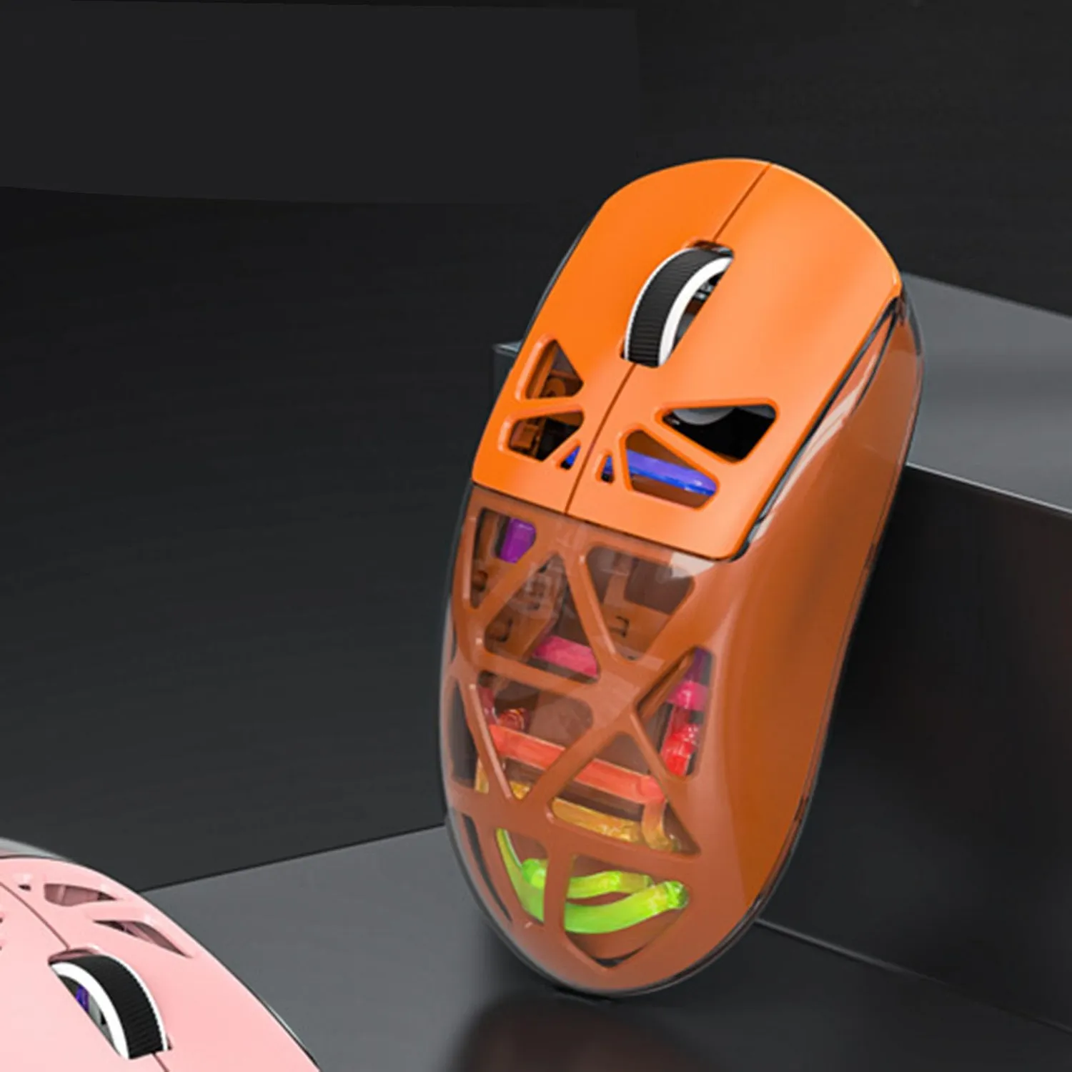 Zunate M7 Mouse Wireless RGB Orange 500mAh Tripla Connessione