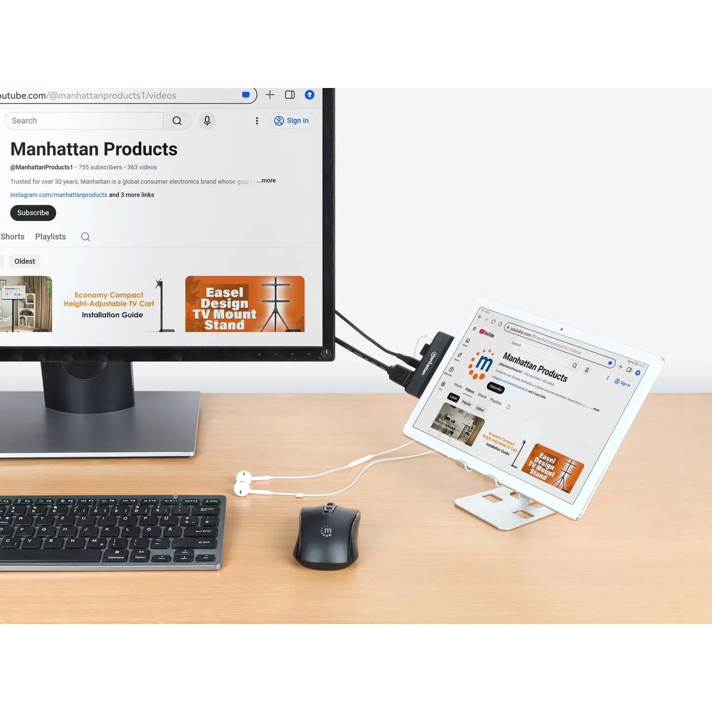 Manhattan 4-in-1 Travel docking station USB-C HDMI 4K