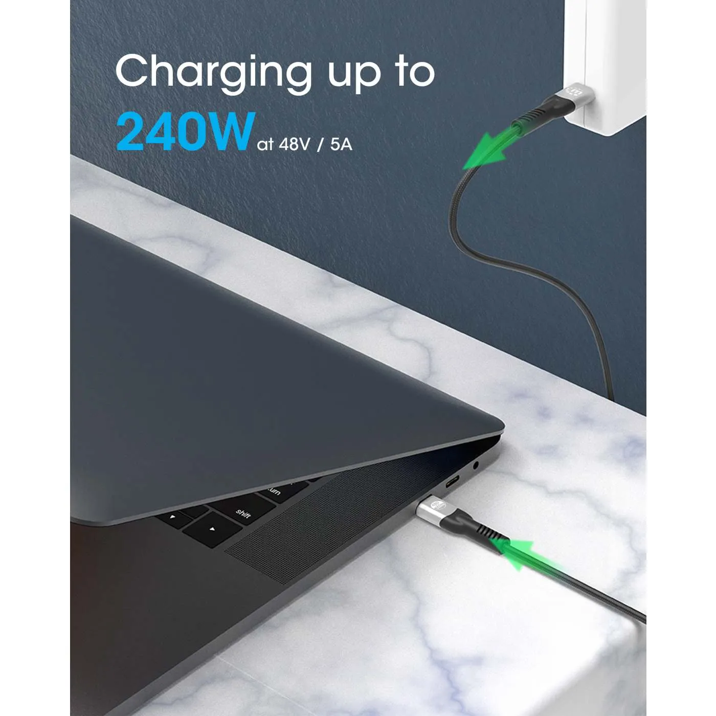 Manhattan Cavo Ricarica USB-C 240W PD 3.1 2 m Nero