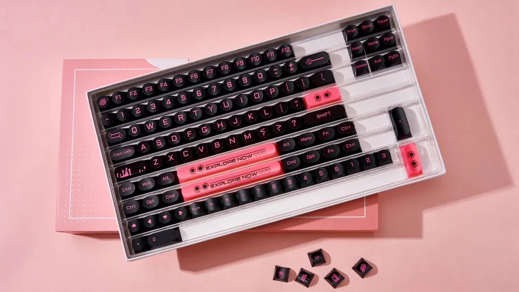 CoffeeKeys Dark Blush keycap PBT DDA 170 tasti