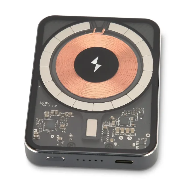 Zunate power bank magnetico 5000 mAh 22,5W trasparente