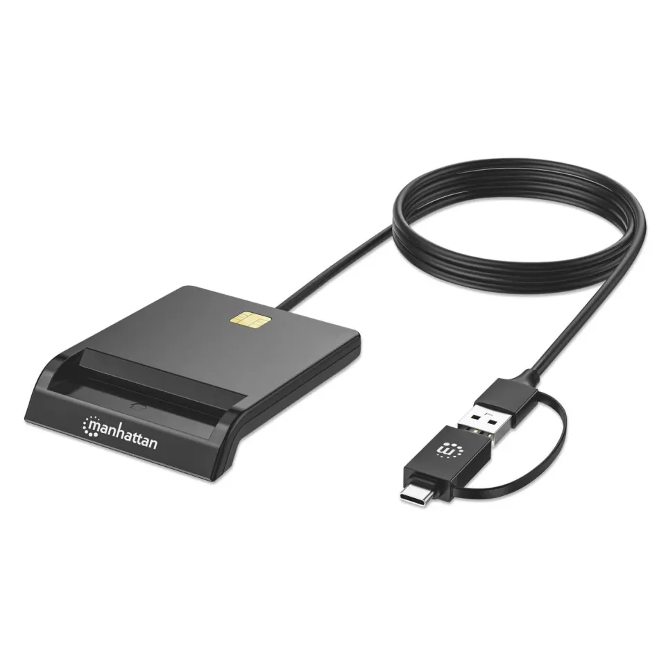 Manhattan Lettore smart card USB-C USB-A combo