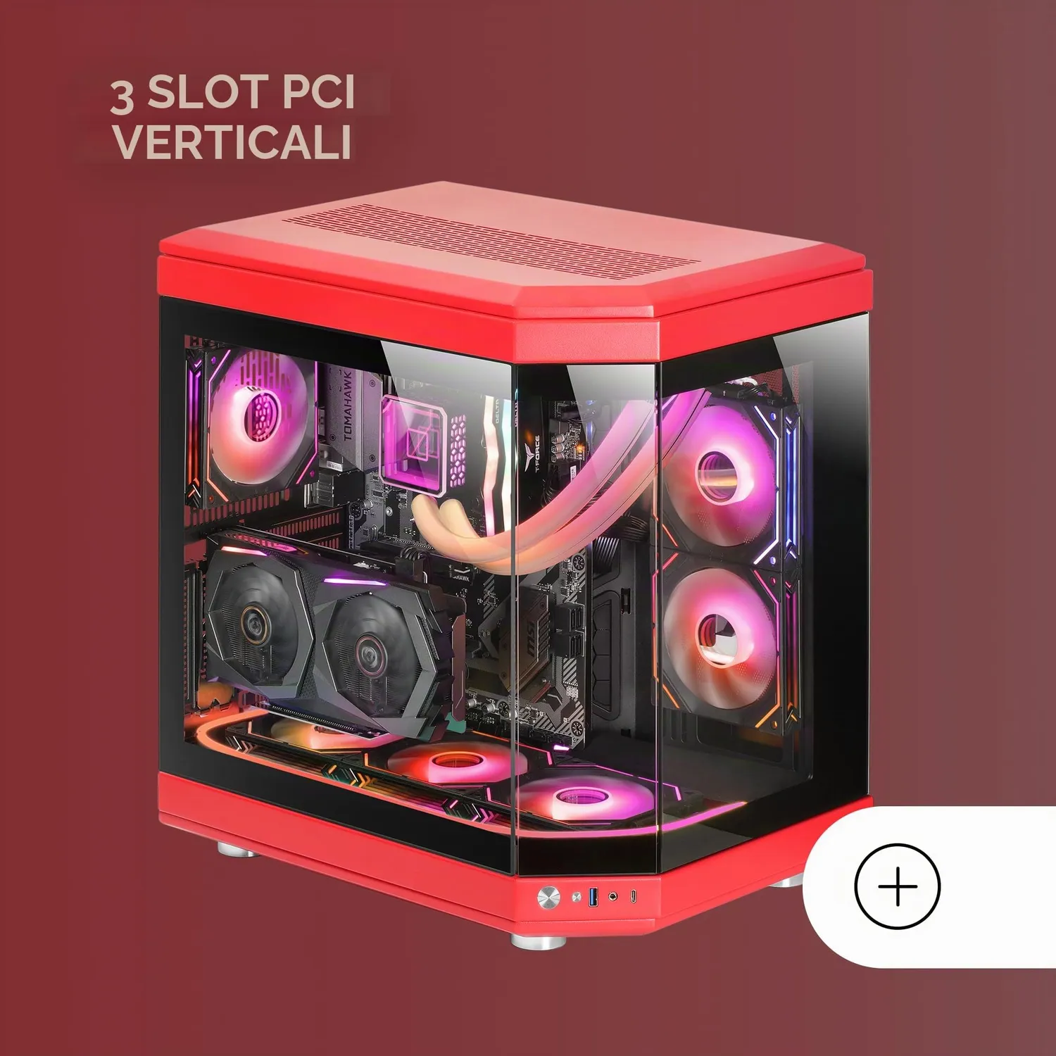 Mars Gaming MC-3T case ATX vetro temperato rosso