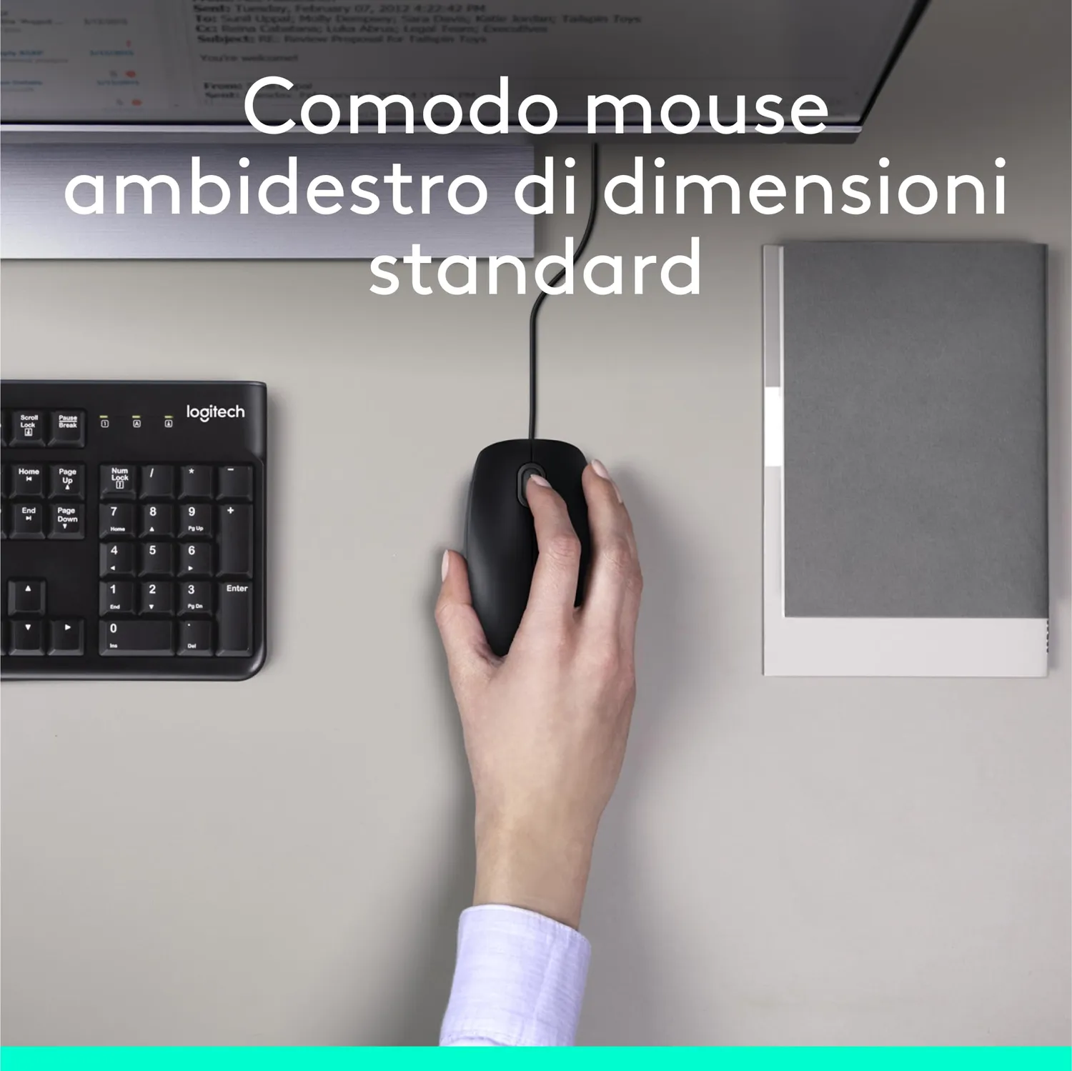 Logitech MK120 Kit Tastiera Mouse con Filo ITA USB