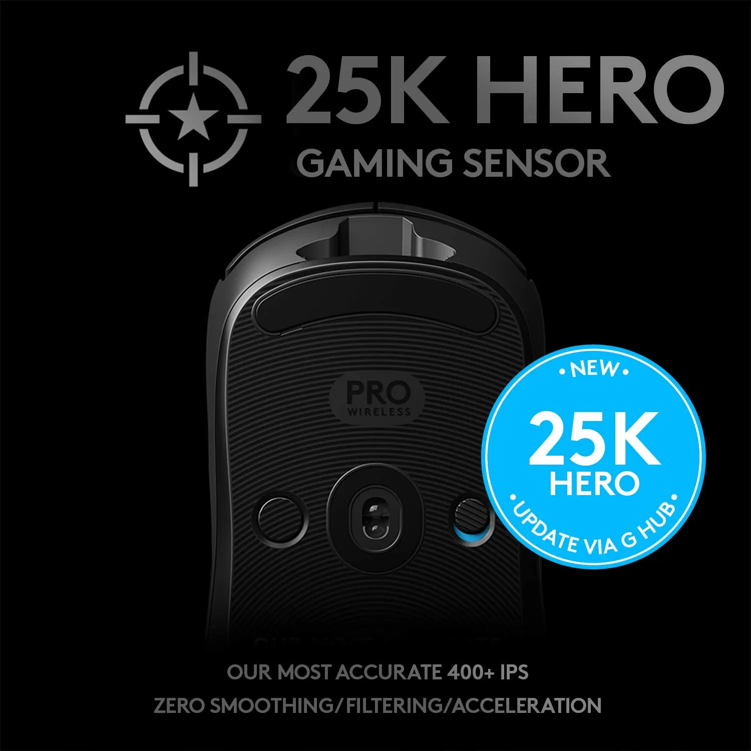 Logitech G PRO mouse gaming wireless HERO 80g