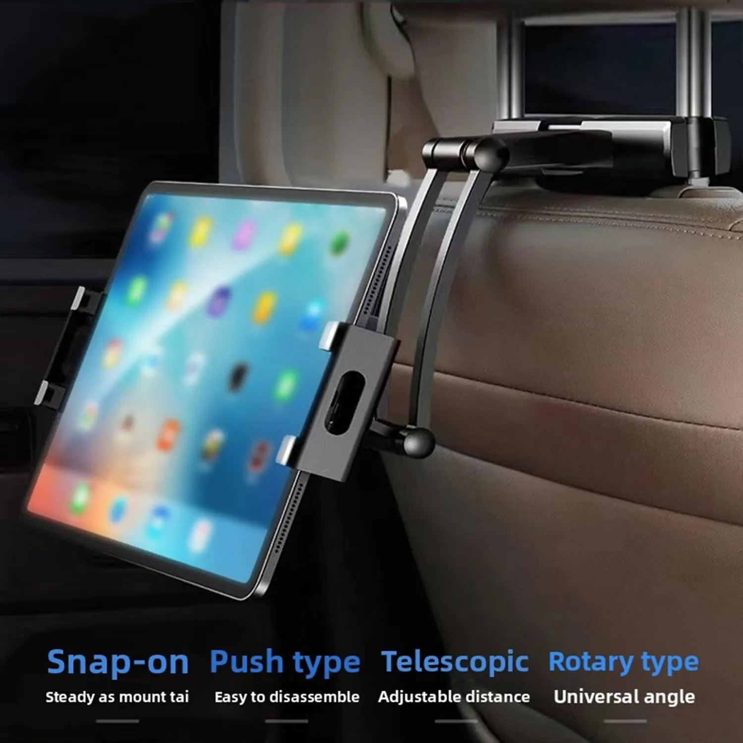 Zunate 3in1 supporto tablet poggiatesta auto 4,7-13,6"