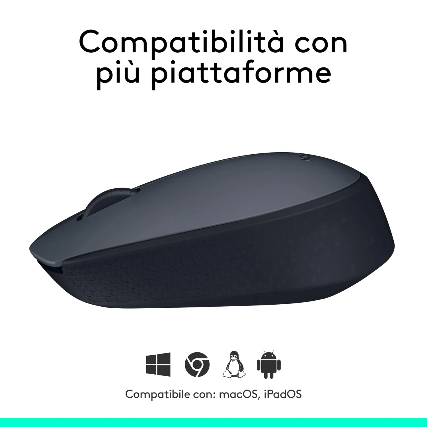 Logitech M170 mouse wireless grigio 2,4 GHz ricevitore USB