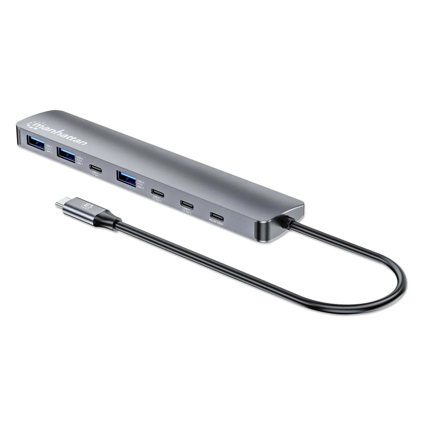 Manhattan Hub USB-C/A 7 Porte 10G con Power Delivery 100W