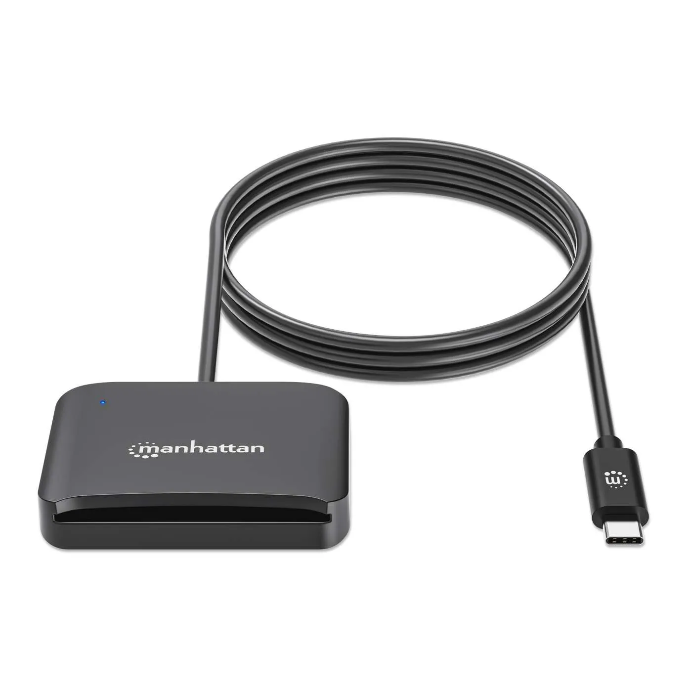 Manhattan Lettore Smart Card USB-C con Slot microSD Nero