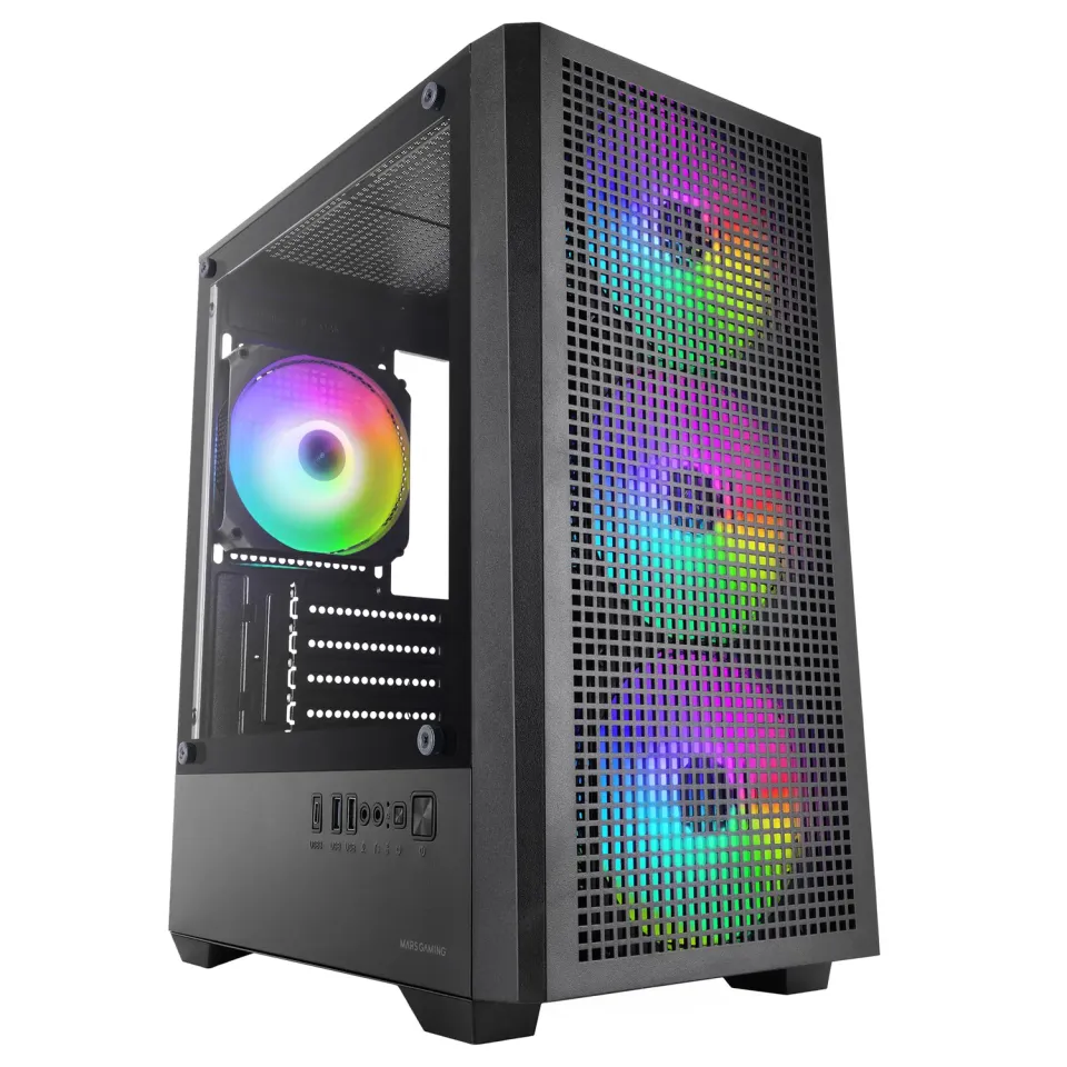 Mars Gaming MC-VECTOR case micro-ATX nero mesh ARGB