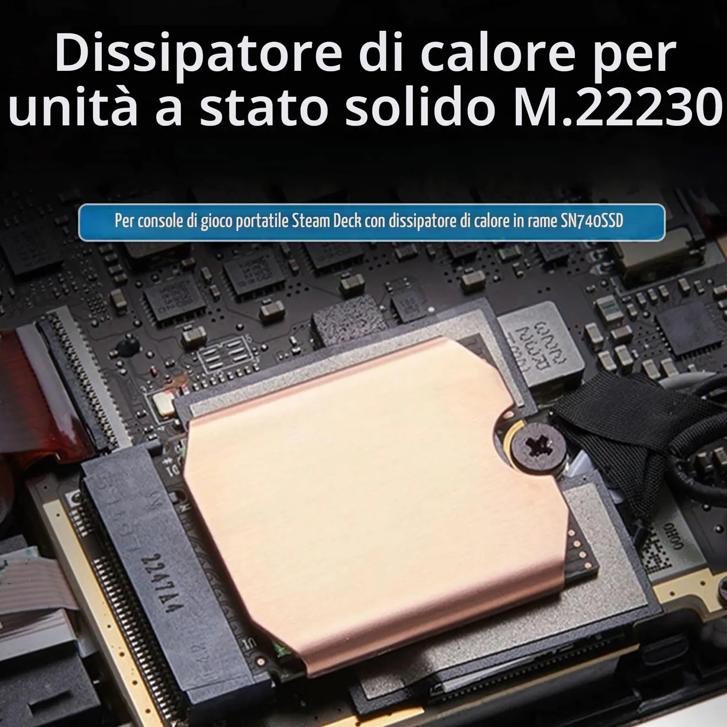Zunate Dissipatore SSD M.2 2230 Rame Kit Steam Deck
