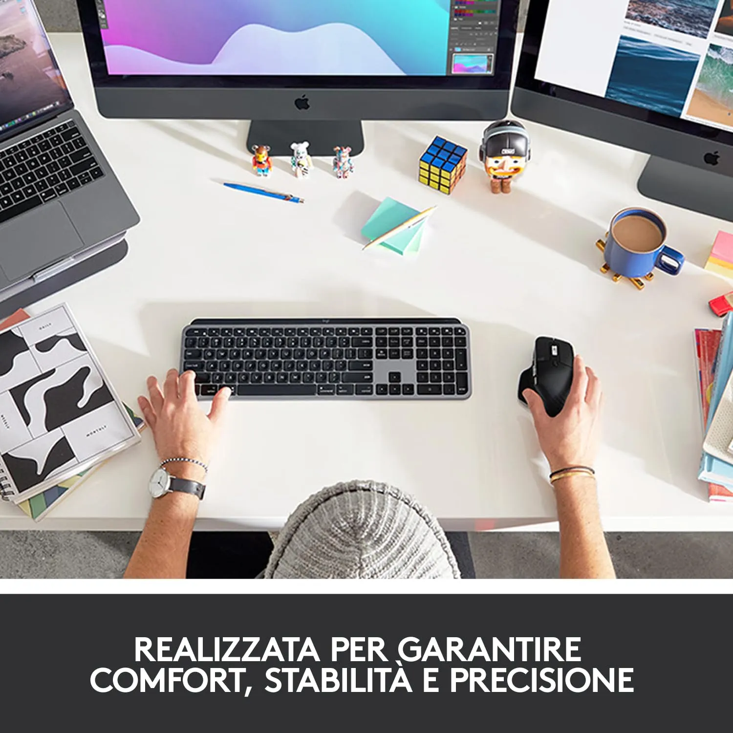 Logitech MX Keys for Mac tastiera wireless grigia retroilluminata