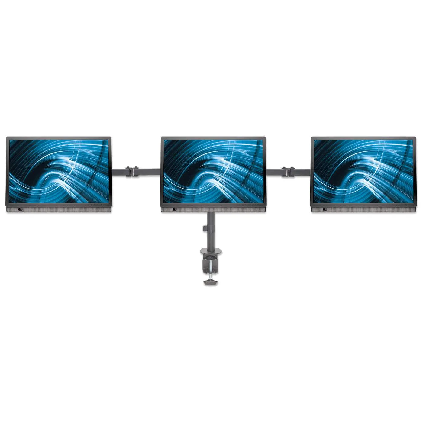 Manhattan Triple supporto 3 monitor scrivania 13-27" nero