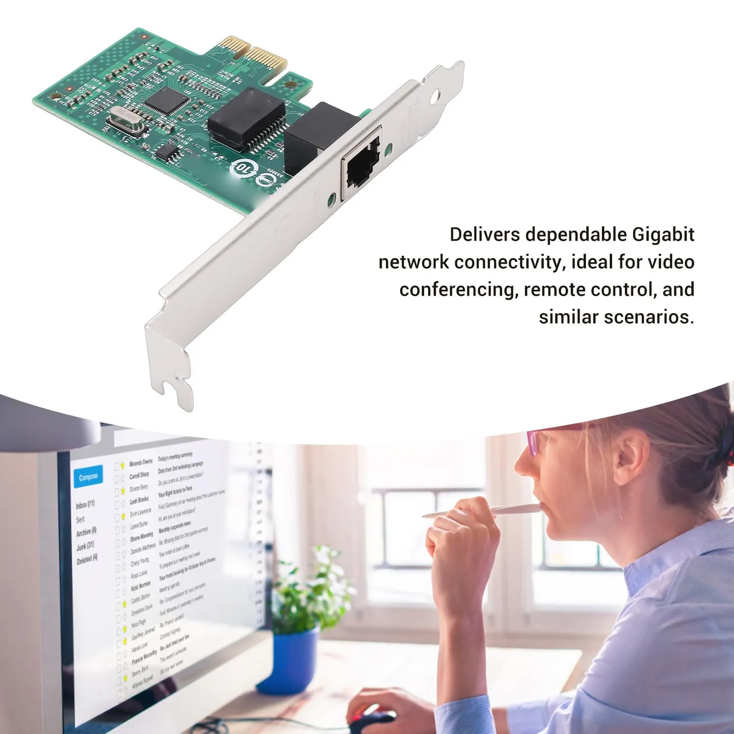 Zunate 210AT Scheda di Rete Gigabit PCIe RJ45 Low Profile