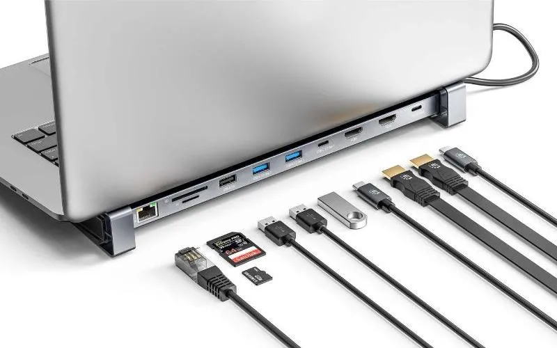 Manhattan 10-in-1 Dual-HDMI docking station USB-C 4K 60Hz