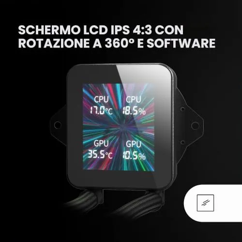 Mars Gaming ML-VISION240 Dissipatore a Liquido AIO 240 Nero LCD