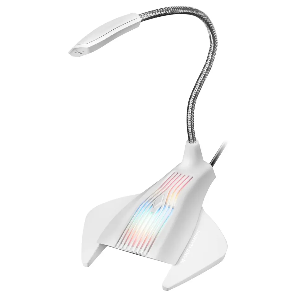 Mars Gaming MMICW Microfono USB Gaming RGB Bianco