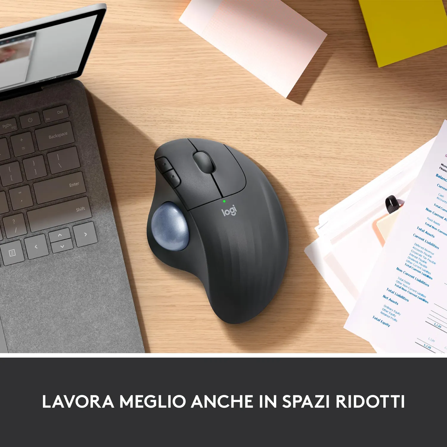 Logitech Ergo M575 mouse trackball wireless ergonomico