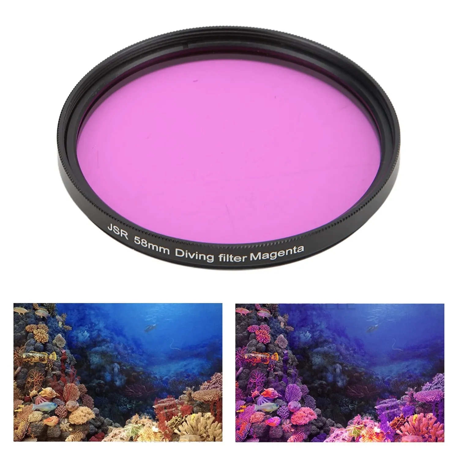 Zunate kit filtri 58mm macro 16x subacqueo rosso viola