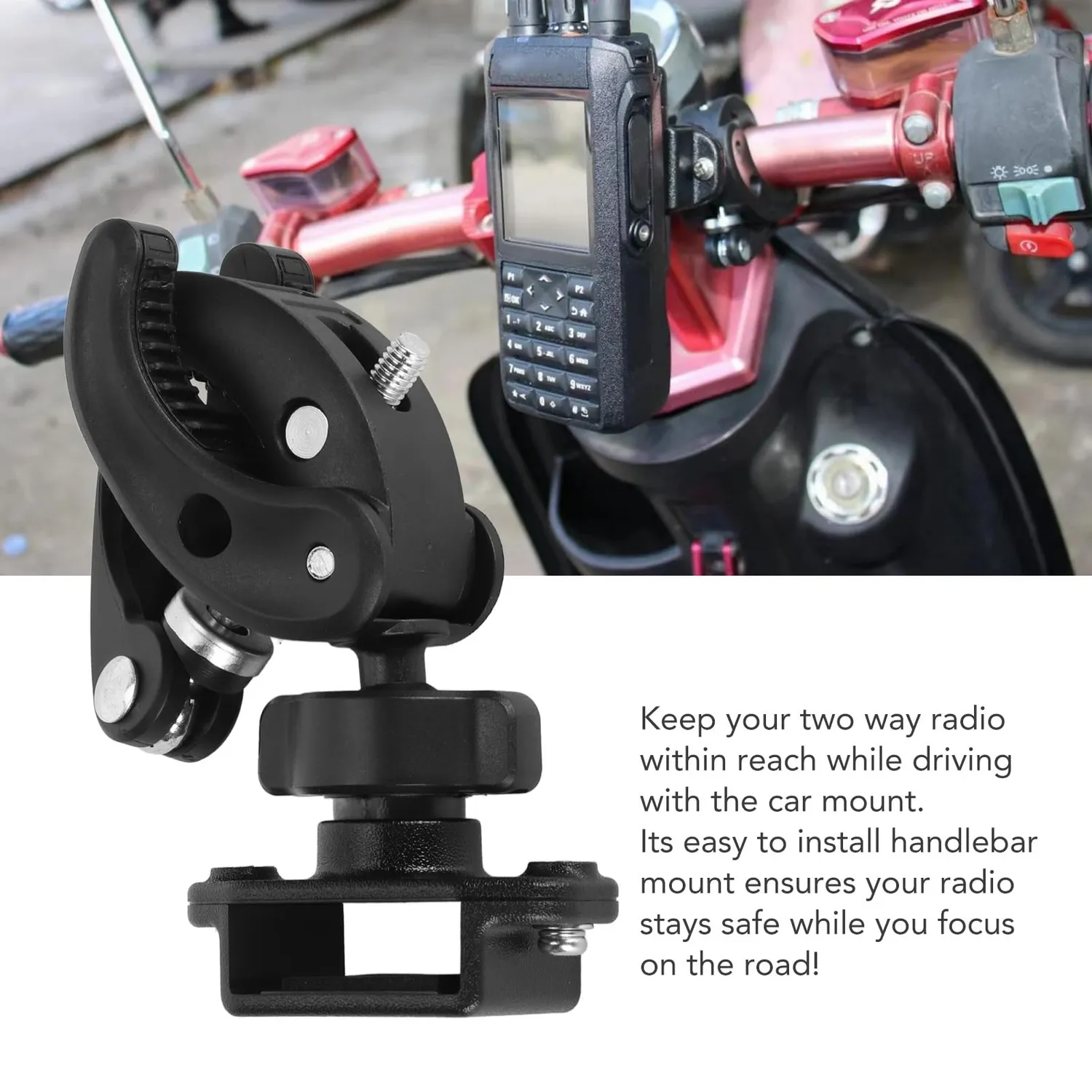 Zunate Supporto Walkie Talkie Manubrio Moto Bici 5,5 cm